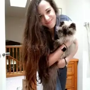 Nicole LaForest with a cat