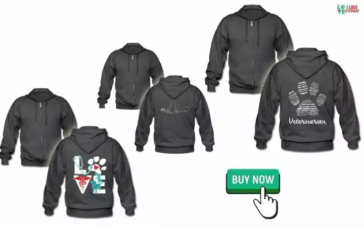 zip hoodies as graduation gifts for veterinary students by I Love Veterinary