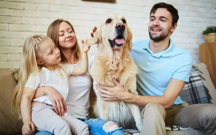 family with a dog, I Love Veterinary