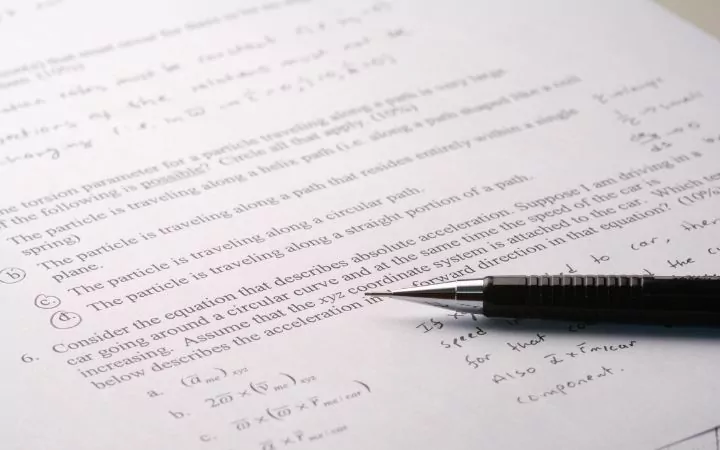 Mathematics exam on paper with pen, how to prepare for vet tech programs - I Love Veterinary