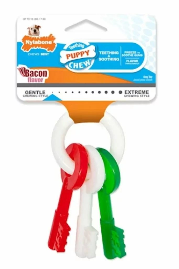 Nylabone Holiday Puppy Red Green White Teething Key Toys, Petco's Top Rated Pet Toys - I Love Veterinary