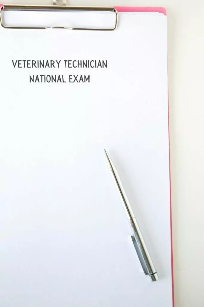  Veterinary Technician National Exam written on paper with pen - I Love Veteirnary