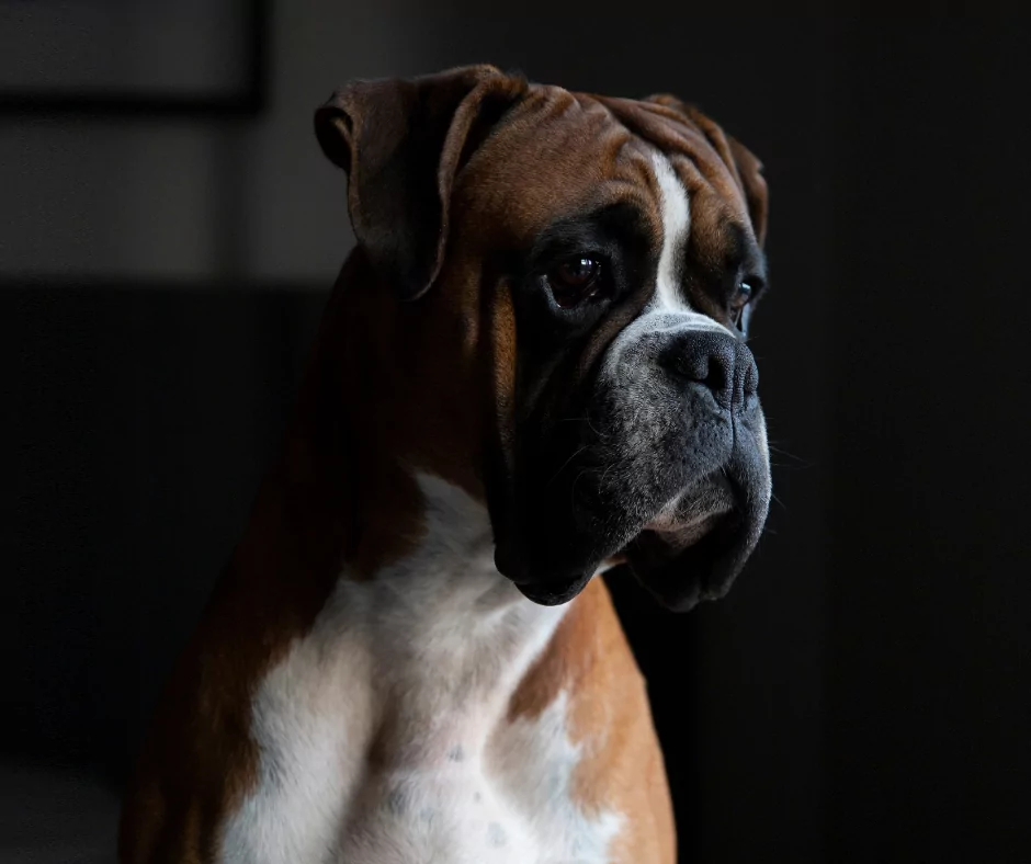 boxer dog posing for a photograph