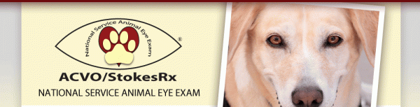 national service dog eye examination month banner