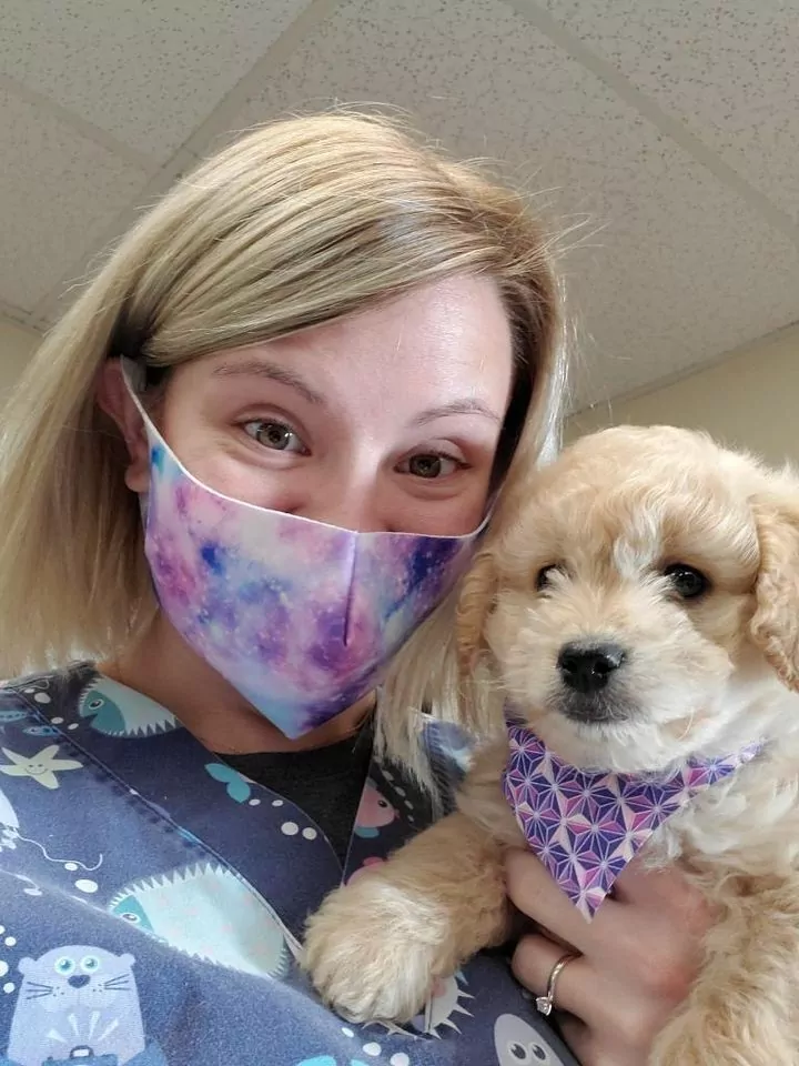 Vet Clinic of the Week La Crosse Veterinary Clinic staff, vet Jess with a dog - I Love Veterinary