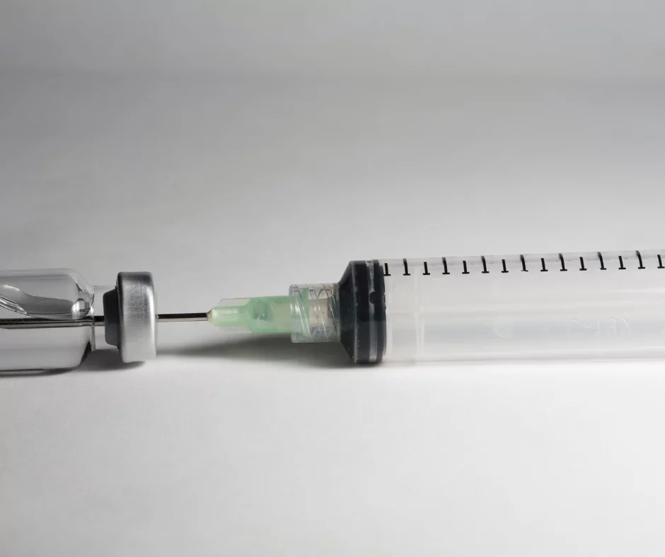 a vile and syringe