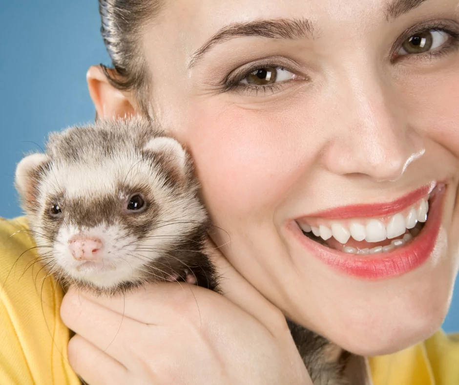 smiling woman and baby black footed ferret 1 I Love Veterinary - Blog for Veterinarians, Vet Techs, Students