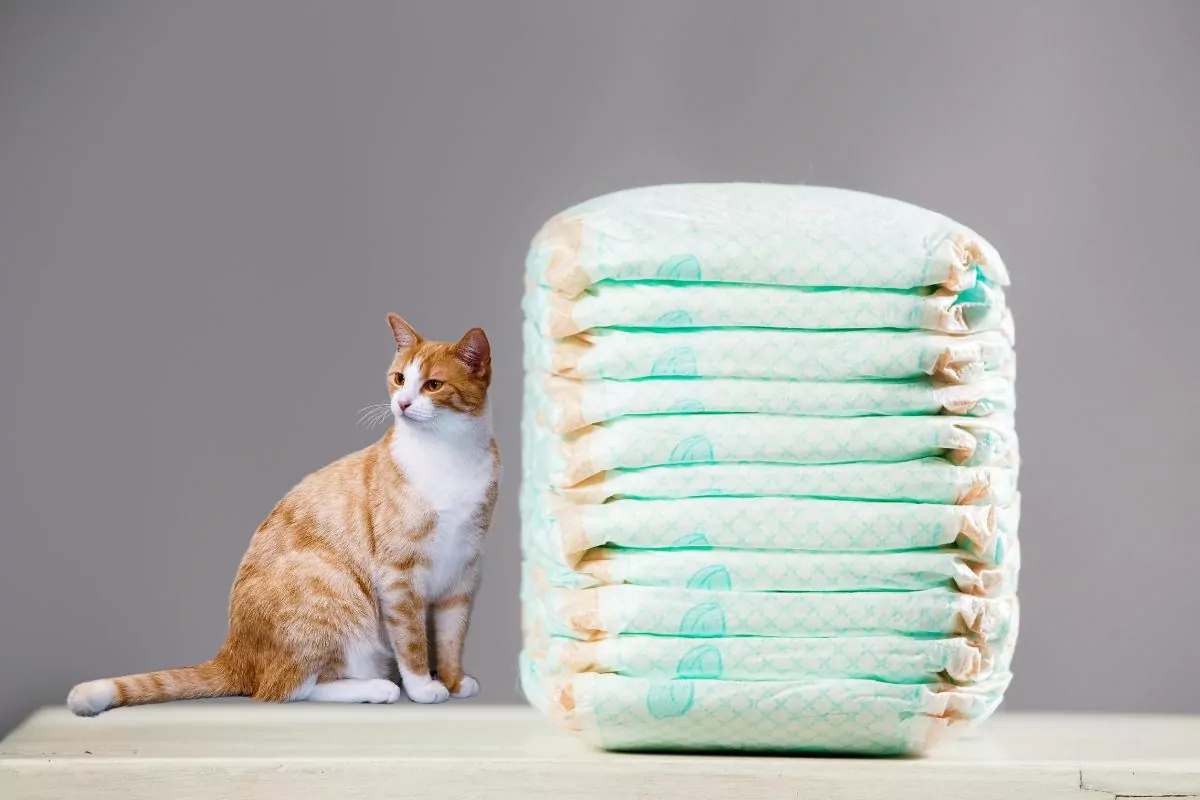 Cat and diapers