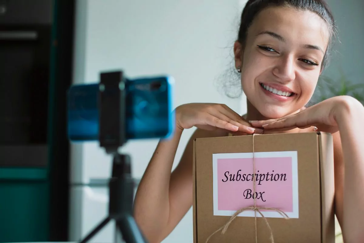 Girl with Subscription Box