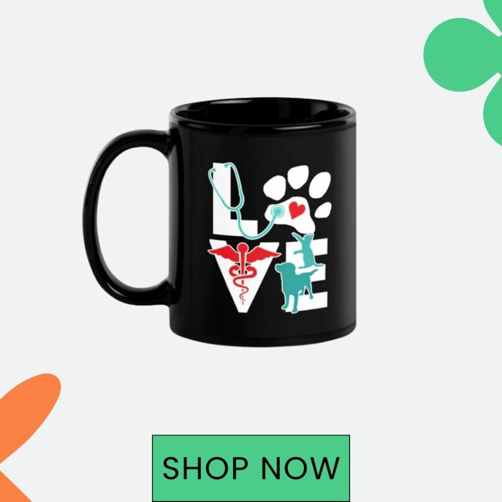 I Love Veterinary coffee mug